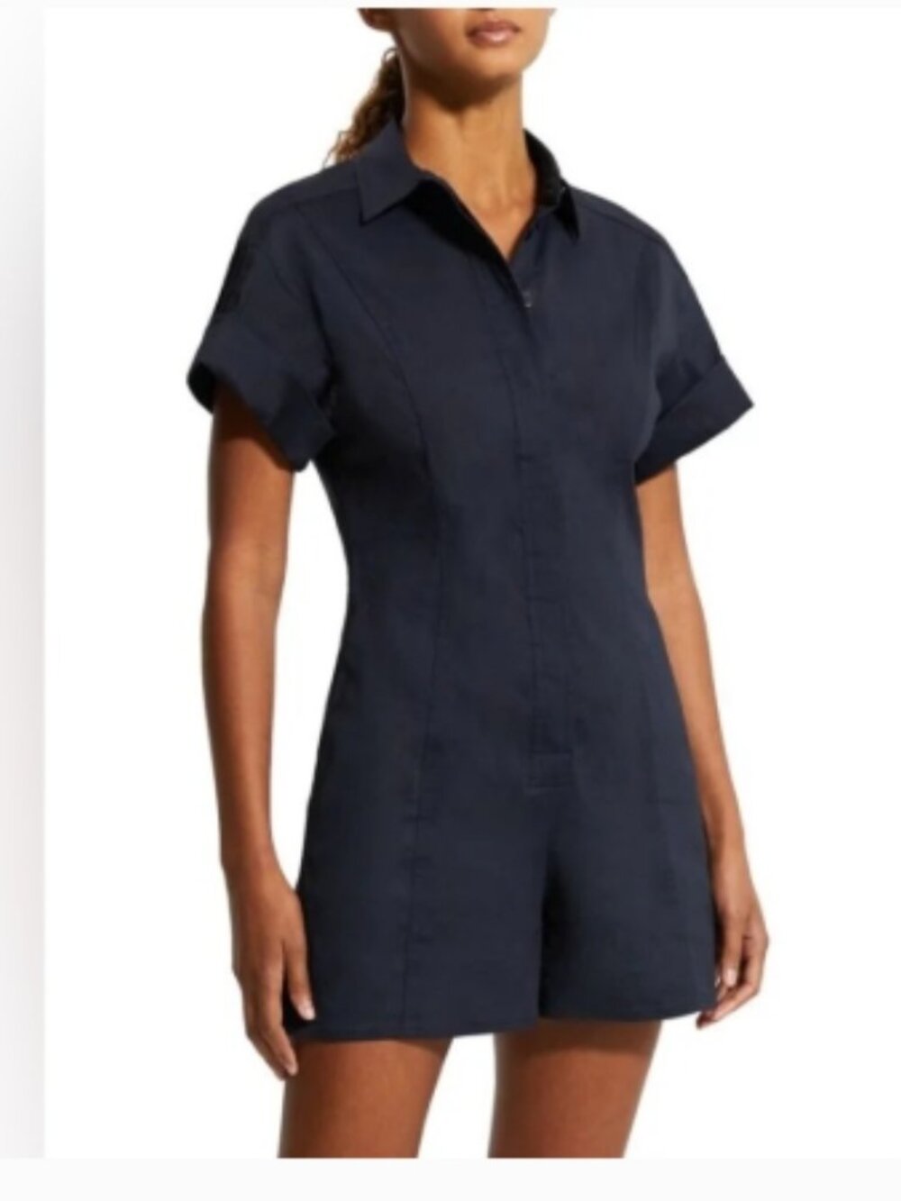 EUC Theory Shirt Romper in Good Linen in Size 6